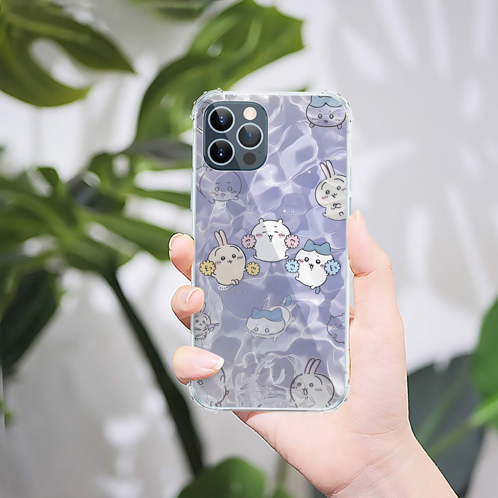 （画像用） ちいかわ Chii-kawa 【iPhone 12シリーズ対応】透明スマホケース（クリアソフトケース）